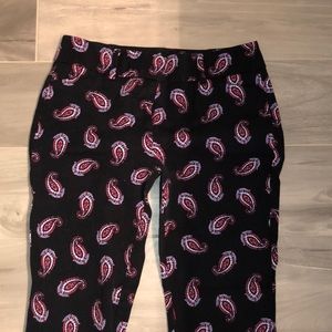 Black paisley ankle pant! NY&CO Sz4 stretch!